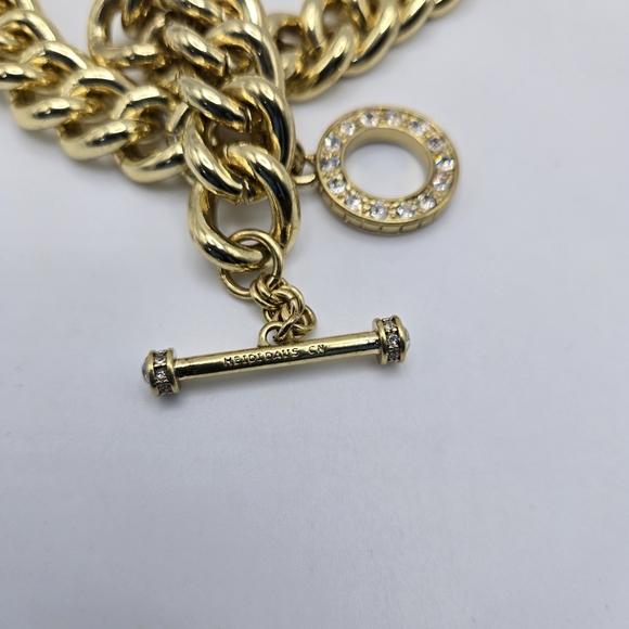 Heidi Daus Goldtone Necklace Chunky Chain Link Rhinestone Mogul Mobwife - Picture 5 of 5